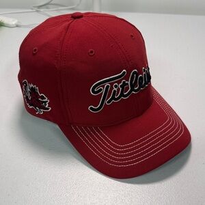 USC SC Gamecocks Titleist Golf Hat Garnet Cocky Fitted stretch